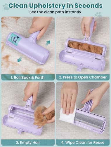 DELOMO Pet Hair Remover Roller, Reusable Lint Roller for Dog and Cat Hair