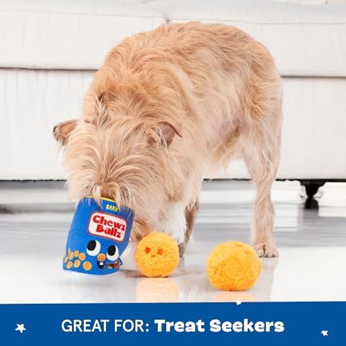BarkBox Chewz Ballz 3-in-1 Interactive Plush Dog Toy