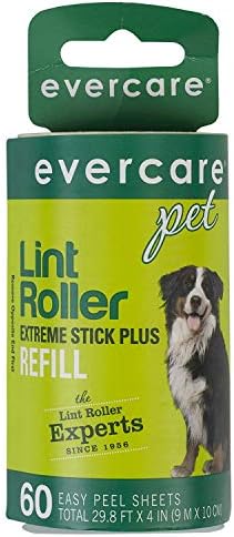 Evercare Extra Sticky Pet Lint Roller Refill 60 sheets - Pack of 4