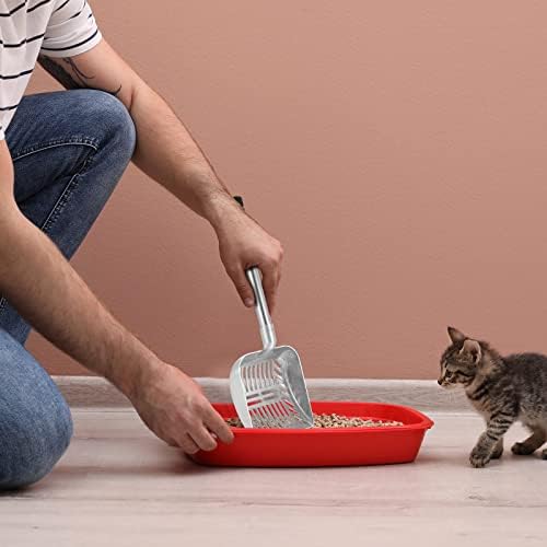 Hortsun 32 Inch Cat Litter Scooper Metal Long Handle Cat Litter Scoop, Gray