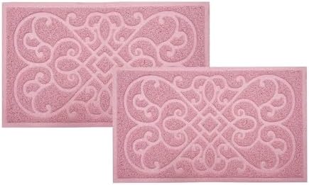 PetLike 2pk 30x18 inch Cat Litter Box Mat, Thick Kitty Litter Trapping Mat, Durable,Waterproof &Washable with Non-Slip Backing, Soft on Kitty Paws and Easy to Clean, BPA Free