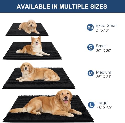 OLANLY Dog Door Mat for Muddy Paws 47x24, Extra Absorbent Chenille Mud Mat