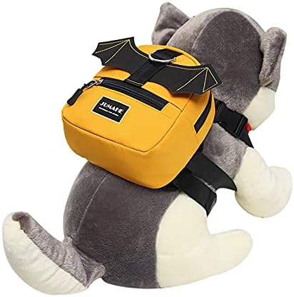 Dog Adjustable Backpack Pet Harness Bag Saddlebag Snack/Water Bottle Bag for Outdoor Travel Hiking Camping Yellow One Size CWBAG003-YW