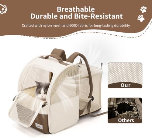 wakytu Expandable Cat Carrier Backpack,Pet Carrier for Small Cats Dogs