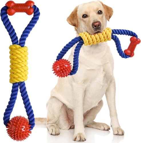 Aitmexcn Dog Rope Toy, Interactive Tug of War Toy for Medium and Large Dogs