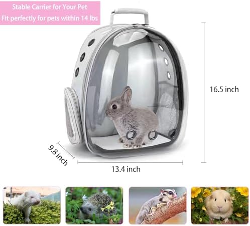 Rabbit Carrier Small Pet Carrier with Bunny Harness and Leash