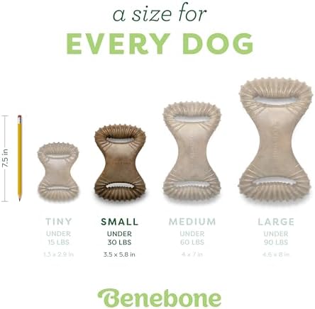 Benebone Dental Dog Chew Toy for Aggressive Chewers, Real Chicken, Small