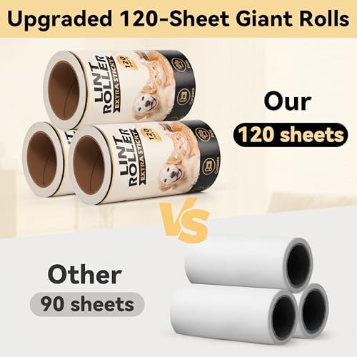 Lint Roller for Pet Hair Removal, Extra Sticky Pet Hair Rollers