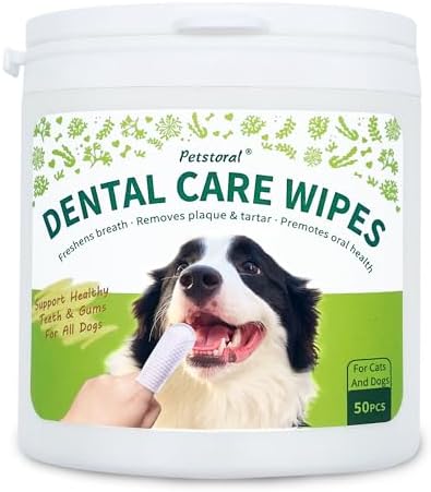 Petstoral Dental Care Wipes for Dogs and Cats, 50 Count