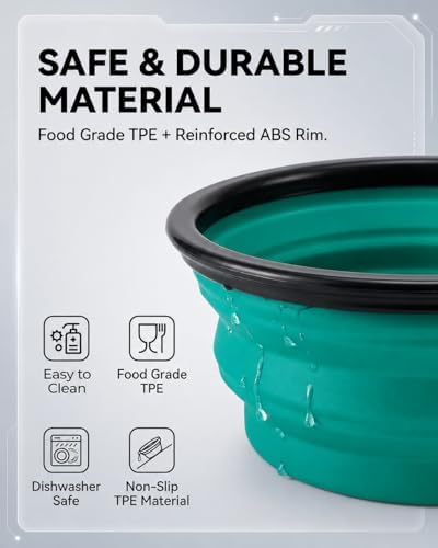 Rest-Eazzzy Collapsible Dog Bowls, 2 Pack Sturdy Portable Dog Water Bowls