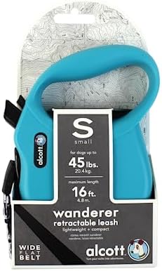 Alcott Wanderer Retractable Leash, Small, Blue