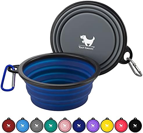 Rest-Eazzzy Collapsible Dog Bowls, 2 Pack Sturdy Portable Dog Water Bowls
