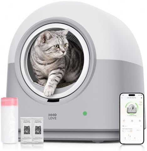 ABRCT L2 Automatic Self Cleaning Litter Box Smart Robot Odor Control Litter Box,Safety Sensors Anti-Pinch,with APP Control Deodorizer and Liner,Hands-Free for Multiple Cats,2026 Version (Gray)