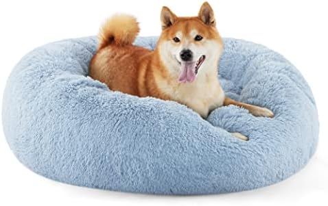 Bedsure Calming Dog Bed Medium Size Dog Donut Washable Pet Bed,30ins