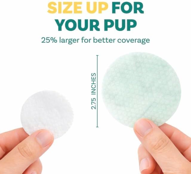 Scrubby Pet Dog Ear Wipes for Dogs | Extra Thick with Aloe Vera & Eucalyptus | 250 Count | Hypoallergenic Ear Cleaner for Dogs with Pearl Texture for Deeper Clean