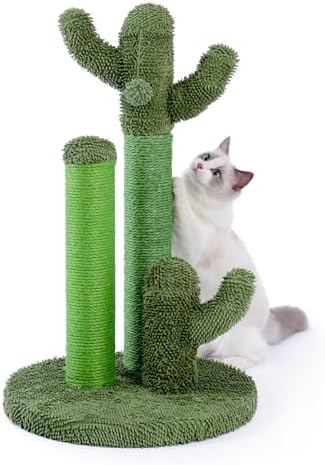 PAWZ Road Cat Scratching Post 27” Cactus Cat Scratcher with Toy Ball Large