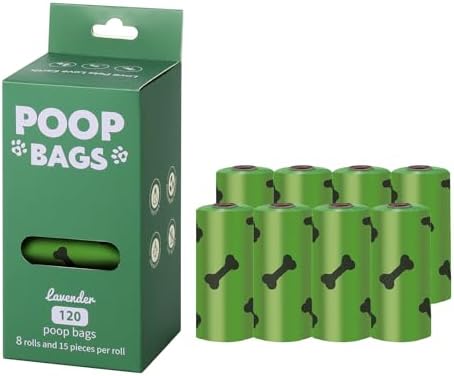 HZDHCLH Dog Poop Bags 120 Count Extra Thick Lavender Scented Pet Waste Bags