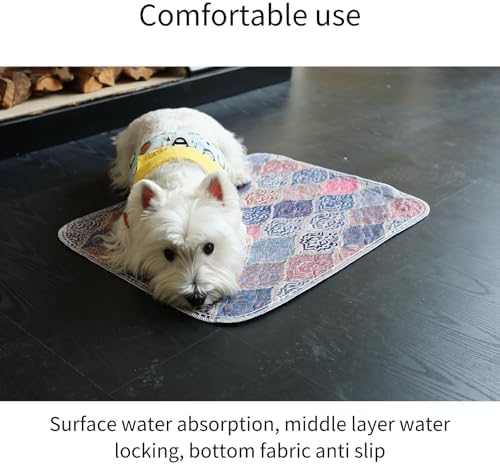 Reusable Puppy Pee Pads, Super Absorbent, Waterproof and Leak Proof, Bottom Anti Slip, Washable, Puppy Toilet Training pad. Suitable for Small to Medium-Sized Dogs (18*24inch(2pieces))