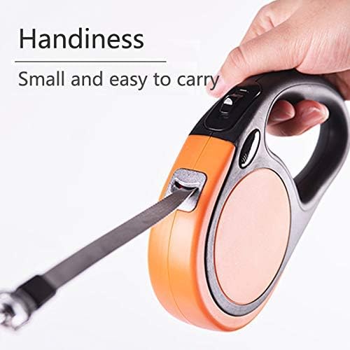 Retractable Dog Leash, one-Handed Multi-Function Lock and Detachable bite Expander, 360° Non-tangling, Heavy-Duty Retractable Dog Leash;16 ft Strong Nylon Belt/Ribbon;One-Handed Brake, Pause, Lock
