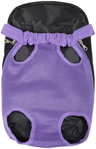 Front Cat Dog Backpack Travel Bag Sling Carrier Portable Outdoor Lightweight and Soft Comfortable Puppy Kitty Rabbit Double-Sided Pouch Shoulder Carry Tote Handbag B-Purple L