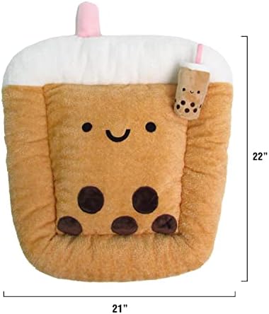 TONBO Soft Plush Small Cute and Cozy Food Dog Cat Bed, Washer and Dryer Friendly (Boba)