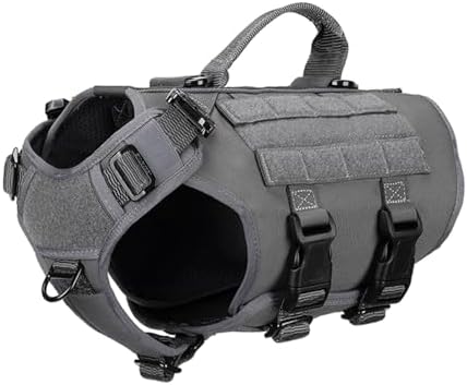 ICEFANG No Pull Tactical Dog Harness for Small Dogs,Adjustable Dog Vest
