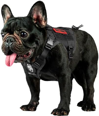 OneTigris Tactical Dog Harness with Handle for Small Medium Dogs Black S