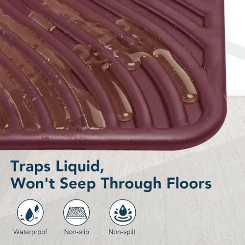UPSKY Large Cat Litter Mat 31" x 24 Waterproof and Washable, Soft on Paws
