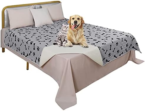 Waterproof Blankets for Dogs -NANBOWANG Dog Bed Covers for Large Dogs, Water Absorb Training Pads (10282 Gray)