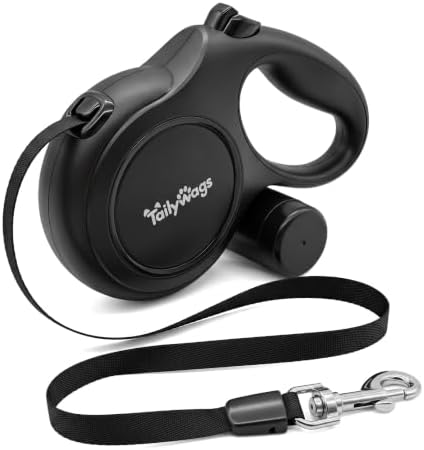 16ft Retractable Dog Leash for Medium Dogs up to 66 lbs, Black