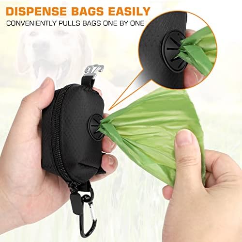 MalsiPree Dog Poop Bag Dispenser with Used Waste Bag Holder Carrier - Improved Elastic Strap & Metal Buckle Greatly fits Any Dog Leash | Bags Not Included