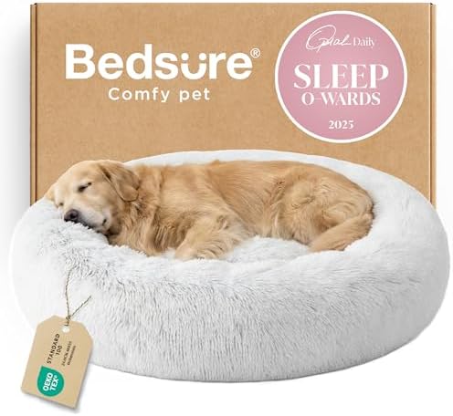 Bedsure Calming XL Dog Bed Donut Washable Extra Large Pet Bed,45ins