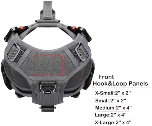 ICEFANG No Pull Tactical Dog Harness for Small Dogs,Adjustable Dog Vest