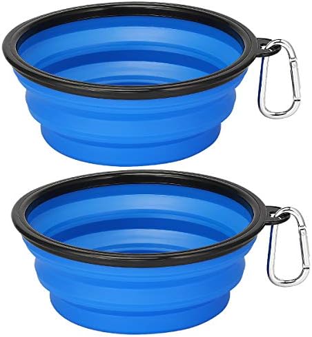 Kytely Large Collapsible Dog Bowls 2 Pack, 34oz Foldable Dog Travel Bowl