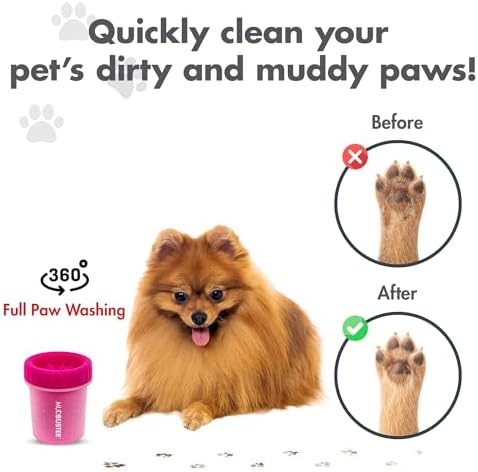 Dexas Dog Paw Cleaner, Small, Pink, Dog Accessories and Pet Supplies