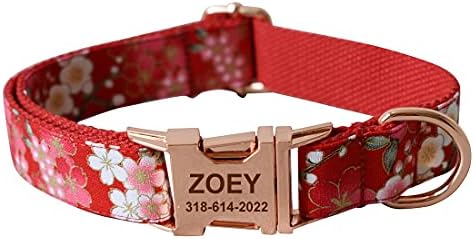 Custom Dog Collar with Names and Phone Number Engraved, Puppy Tags Personalized for Small Medium Large Pets
