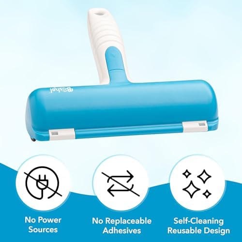 BOSHEL Pet Hair Remover for Laundry - Lint Roller for Pet Hair - Dog Hair Remover with Hair Base - Pet Fur Remover with Comfy Rubber Handle - Easy Clean Pet Hair Remover Roller for Couch