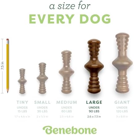 Benebone Zaggler Rolling Dog Chew Toy, Real Bacon, Large