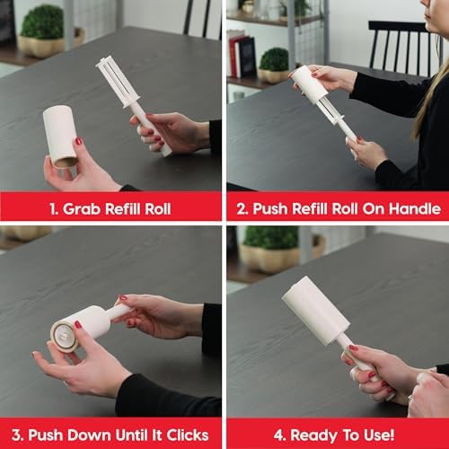 IRIS USA Extra Sticky Lint Roller, Standard Pack with Storage Box & Refills