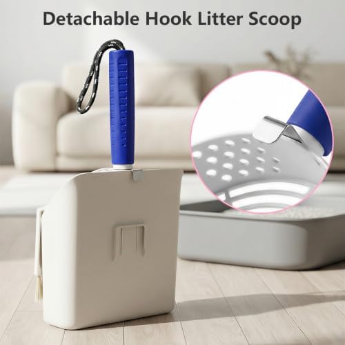 Cat Litter Scoop with Holder, 3 in 1 Metal Kitty Scooper