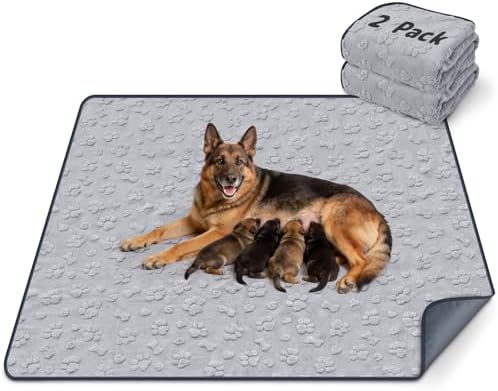 LOOBANI 2 Pack Extra Large Washable Pee Pads for Dogs 48"x48", Gray