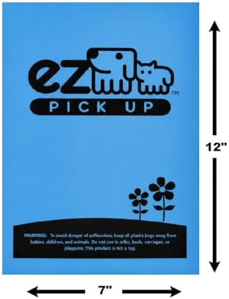900 Count Dog Waste Bags Poop Bag on Roll, Blue by EZ Pick Up
