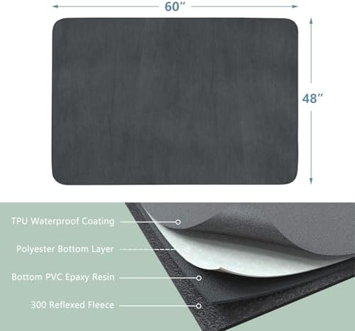 INVENHO Washable Pee Pads for Dogs 60"x48" Reusable Dog Pads Large Upgrade Non-Slip Dog Pee Pads Heavy Absorbency Puppy Pee Pads Quick Dry Whelping Pads/Waterproof Puppy Training Pad