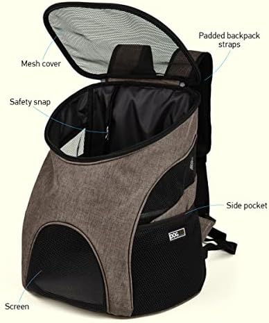 Dogline Personalized Front and Backpack for Dogs/Cats - Two Sizes - Airline Approved - Small, Beige