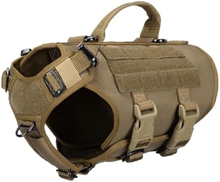 ICEFANG No Pull Tactical Dog Harness for Small Dogs,Adjustable Dog Vest