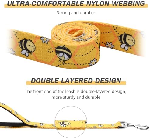 Hikiko 6FT Dog Leash Padded Double Handle with Designed Pattern
