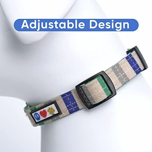 Pawtitas Pet Soft Adjustable Solid Color Puppy Collar Dog Multicolor Personalized Customizable Embroidered Customize w Name & Phone Number Grey Blue Green Extra Small Customized X-Small (Pack of 1)