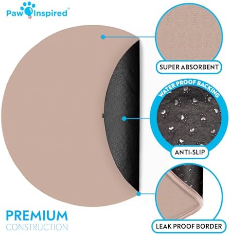 Paw Inspired Round Washable Pee Pads for Dogs, 72" Extra Large Size