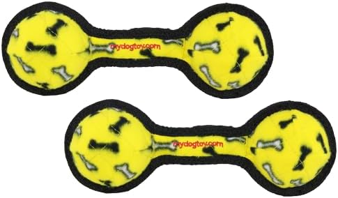TUFFY® : 2 Pack 2 Ball Tug Dog Toy: Ultra Durable Plush Toy with Multiple Layers & Reinforced Seams, Washable and Floats, Original Construction