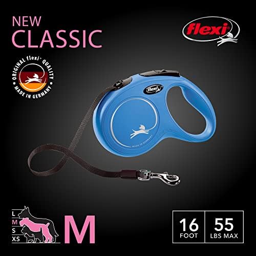 FLEXI® Classic Tape Retractable Dog Leash, Medium, 16 ft - Blue